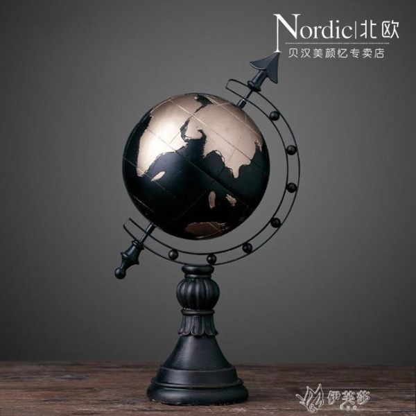 歐式復古軟裝家居裝飾品 地球儀擺件書房辦公室桌面擺飾商務禮品