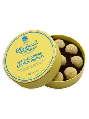 Delightful milk chocolate truffles filled with a moreish banana caramel and sea salt center.; Made i