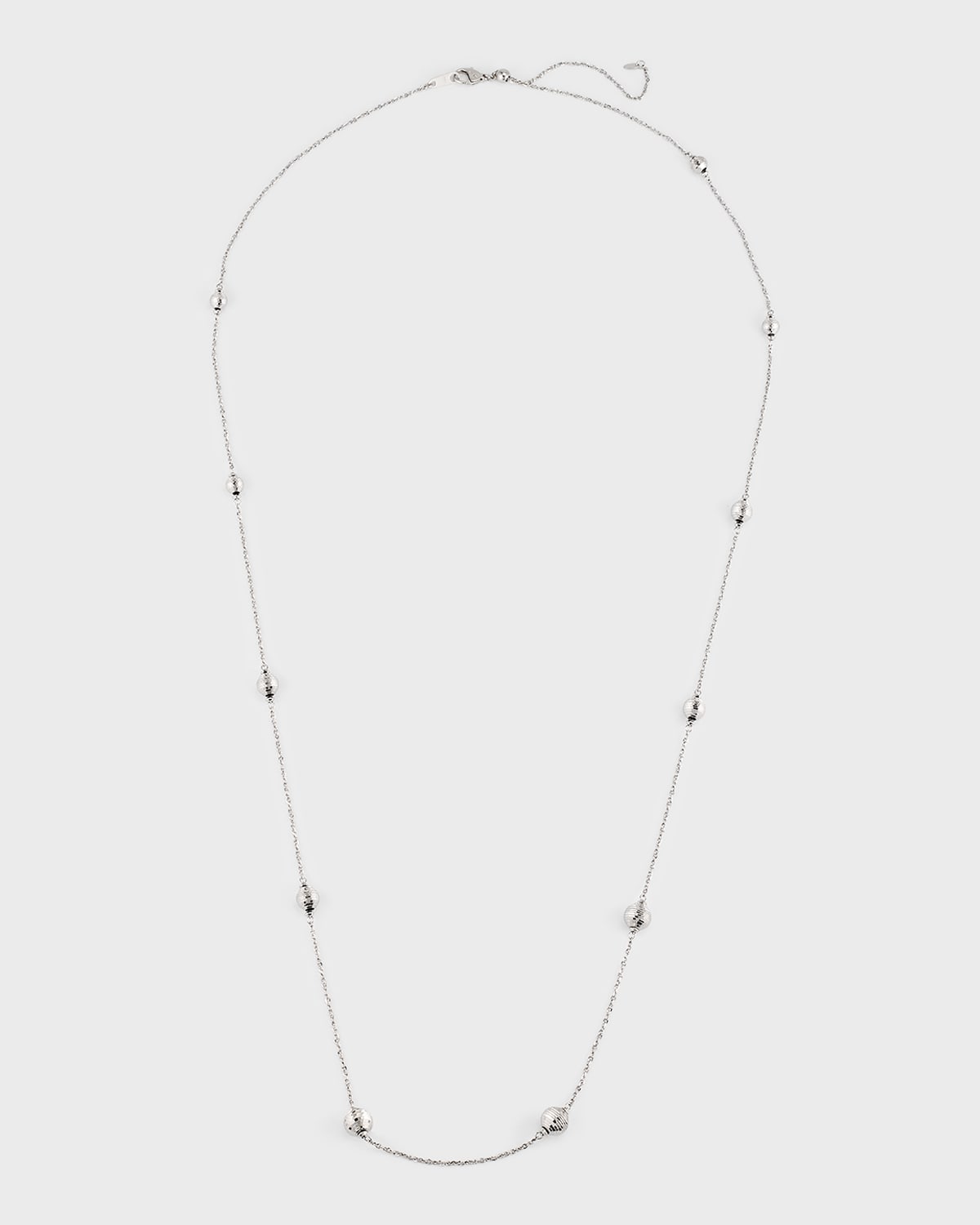 Platinum Disco Ball Station Necklace