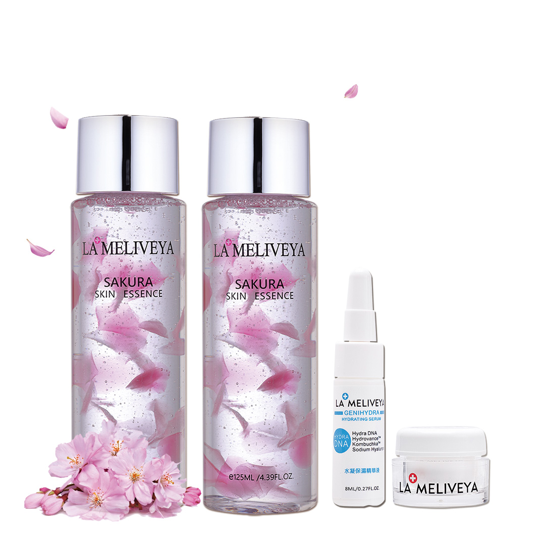 片片花瓣，為肌膚注入春櫻滑嫩細白能量東京櫻花萃取(吉野櫻)：萃取自日本吉野櫻，舒緩活化肌膚，讓肌膚自然水嫩白皙。心葉球花萃取：肌膚的深層清道夫，淨化肌膚、強化修復能力，使肌膚重煥肌膚光采，為抗老化的保