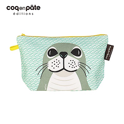 【COQENPATE】法國有機棉無毒環保化妝包 / 筆袋- 畫筆兒的家 - 海豹
