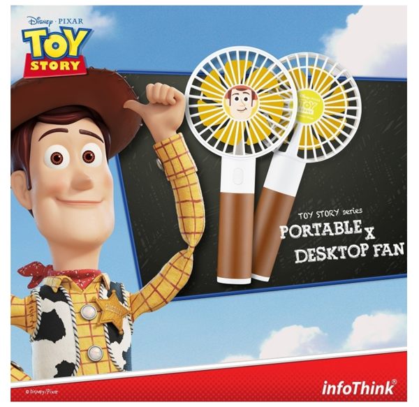 皮克斯正品 迪士尼玩具總動員系列 行動風扇 手持風扇 手持電風扇 桌上兩用風扇 胡迪 InfoThink