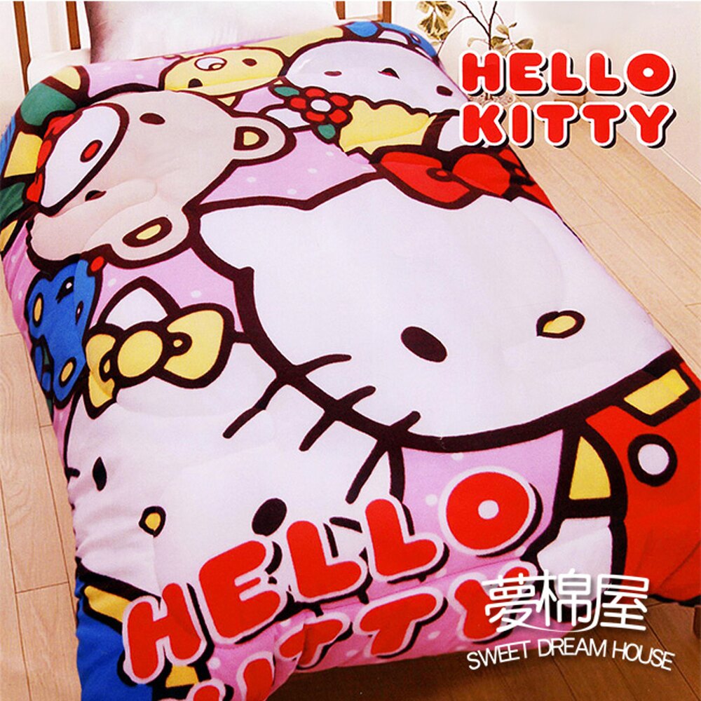 ☆夢棉屋☆ Hello Kitty 搖粒絨刷毛暖暖被-歡樂同好會 台灣製造 品質有保障-樂天雙11