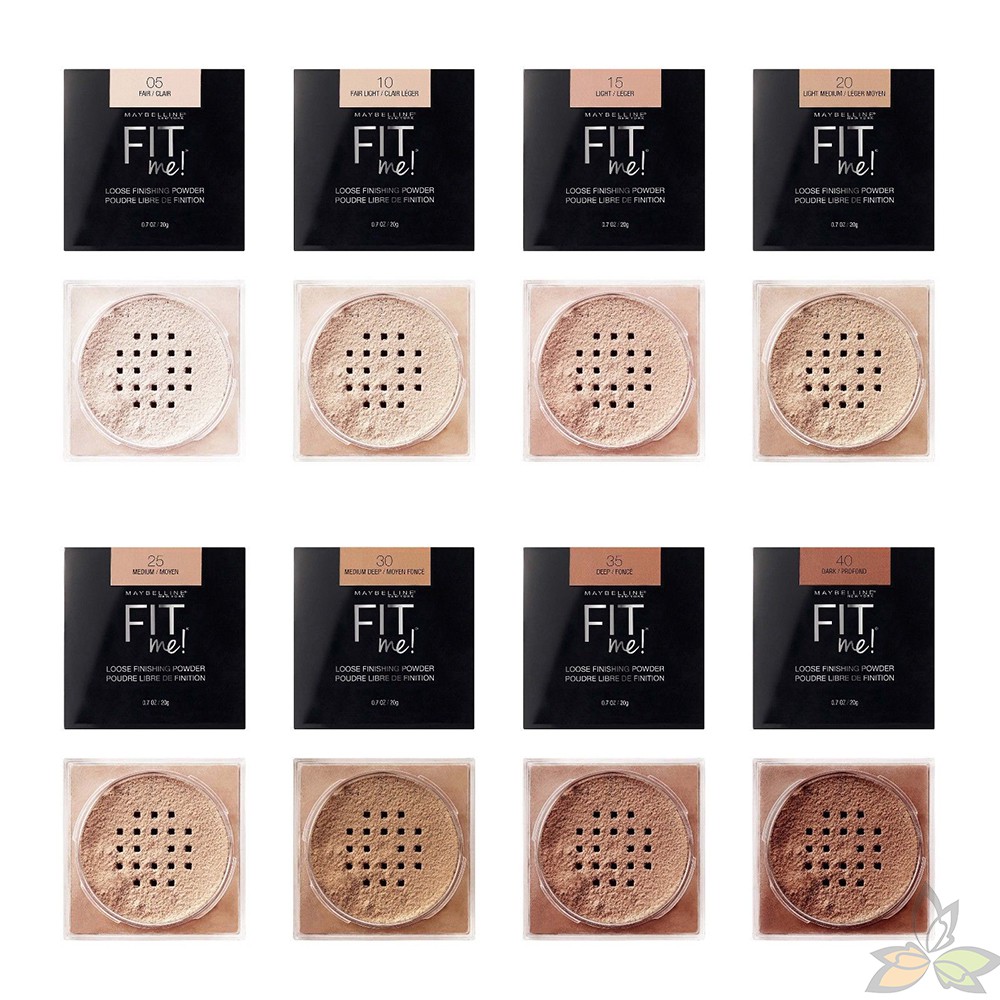 ※適用全肌膚、油性肌、痘痘肌※整日不脫妝 長效持久※福利品說明：外盒有裂痕，但不影響使用，粉也不會漏出品 牌 ： Maybelline New York 媚比琳 商品名稱 ： 定妝蜜粉 FIT ME!
