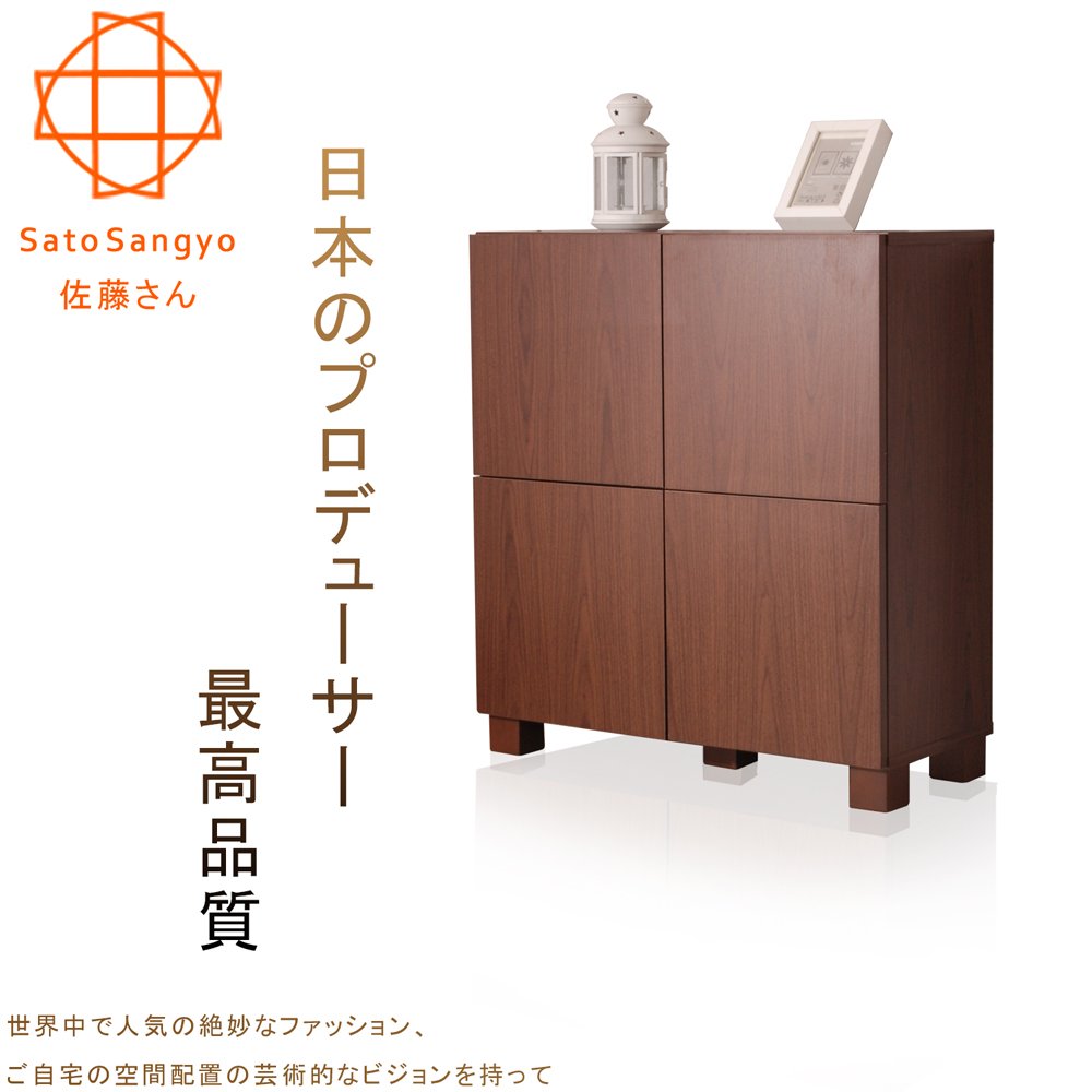 ◆究極細膩的日本品質，創造極舒適的居家環境◆胡桃木色面板設計含蓄而內斂，創意當代居家空間◆內附層板*2擺放各類收納，附排洞調整層板高度◆彈釦磁鐵與高級五金裝置，使門板充分密合 ◆寬72cm四門各自開啟