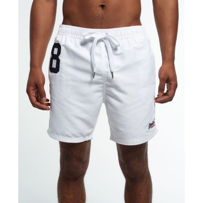 美國百分百【全新真品】Superdry 極度乾燥 海灘褲 短褲 泳褲 沙灘褲 衝浪褲 休閒褲 白色 大尺碼 H773