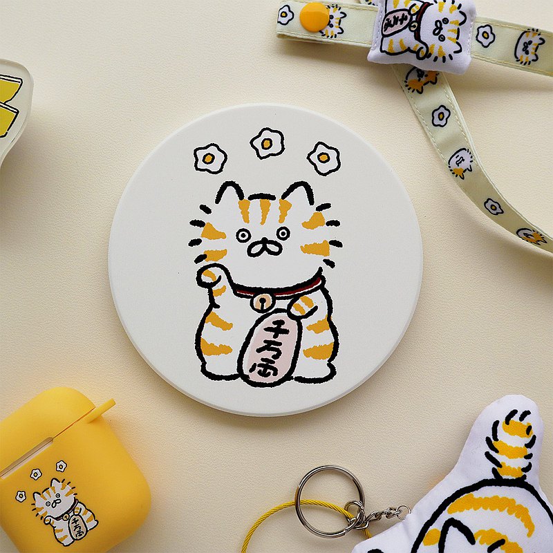 招財貓陶瓷吸水杯墊