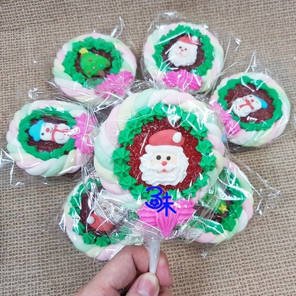 (聖誕節糖果)聖誕棉花圈圈棒糖 1組3支/約195g【4717831107582】