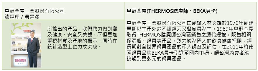 【鍋具類】精準定位、互動行銷，與消費者連結共鳴-皇冠金屬(THERMOS膳魔師、BEKA貝卡)