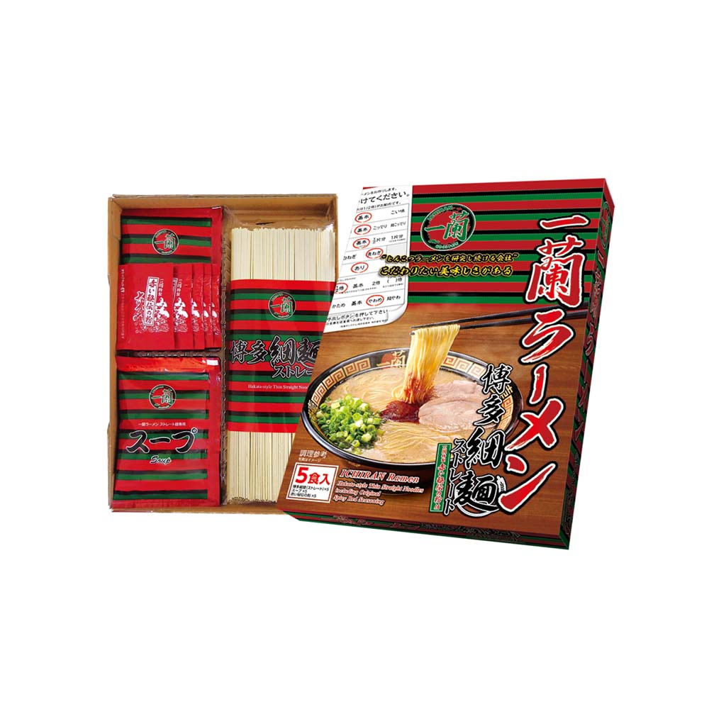 一蘭拉麵 博多細麵(直麵) 129g x5入【Donki日本唐吉訶德】