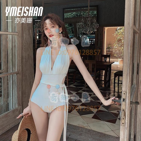 連身泳衣女遮肚性感連體顯瘦泳裝泡溫泉高級感【奇趣小屋】