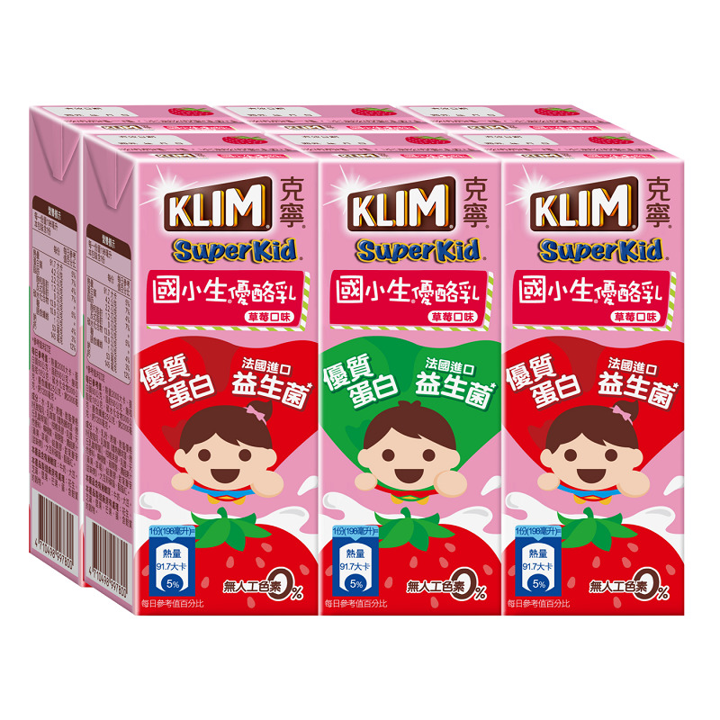 克寧國小生草莓優酪乳198ML