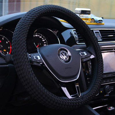 四季通用方向盤套冰絲亞麻布料吸汗汽車把套夏季 潮流前線