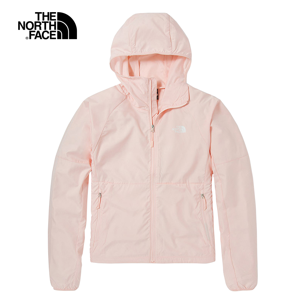 The North Face北面女款淺粉色防曬防潑水連帽防風外套｜49B4WC6
