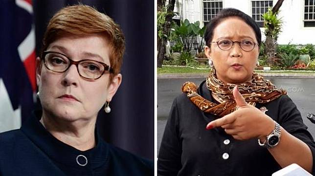 Menteri Luar Negeri Australia Marise Payne (kiri) dan Menlu RI Retno L Marsudi (kanan). [kolase Suara.com]