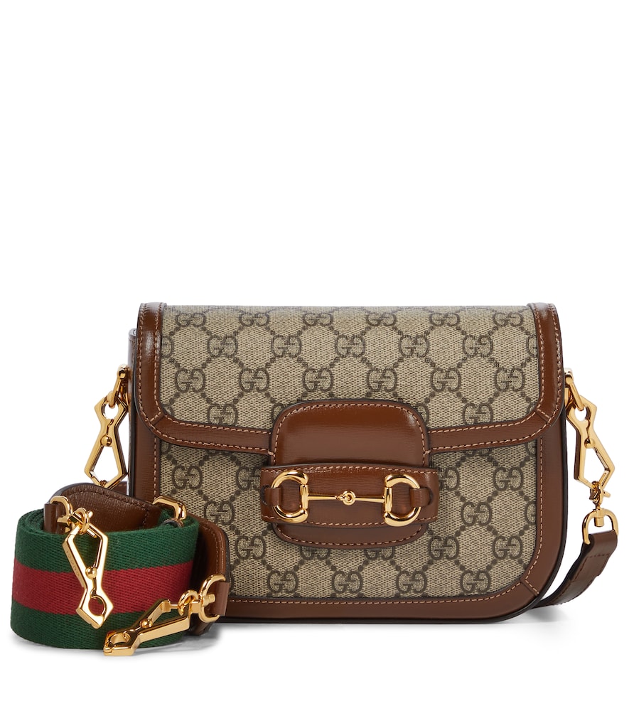 Gucci Horsebit 1955 Mini leather-trimmed shoulder bag