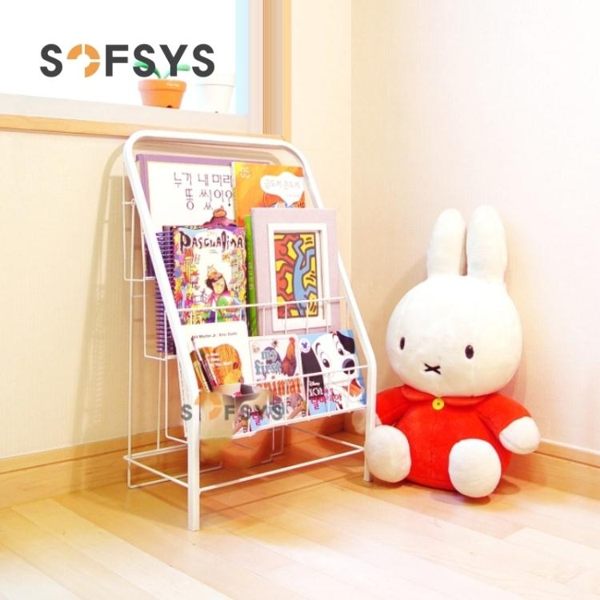 兒童書架雜誌繪本架 書報架落地雜志架 展示架鐵藝小書架寶寶書架 zh5161【甜心小妮童裝】