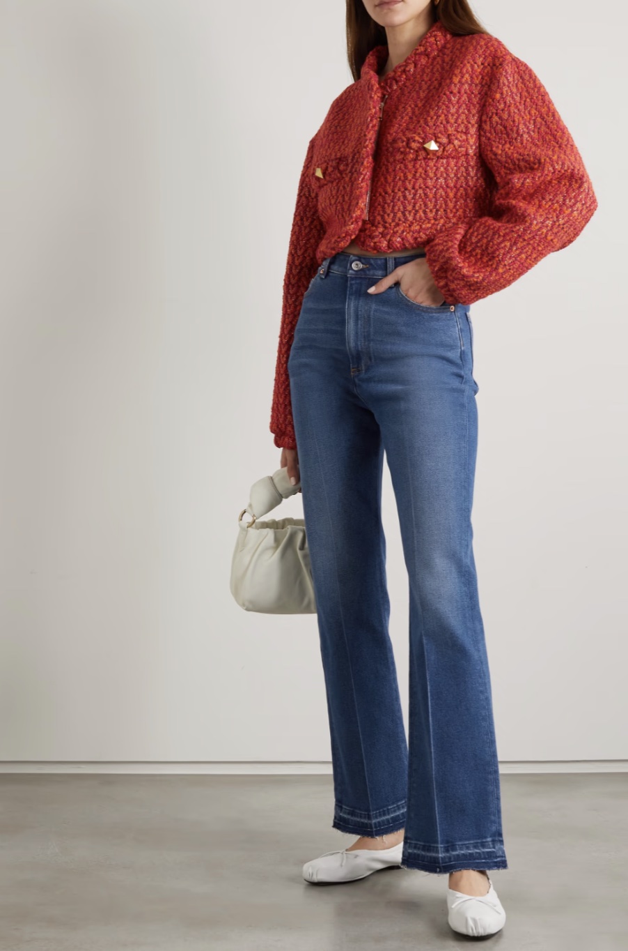 VALENTINO 高腰微喇叭牛仔褲