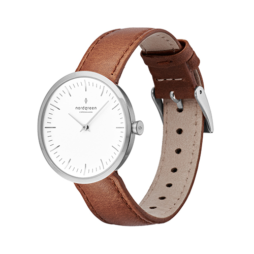 【買就送!威秀電影票1張】Nordgreen 復古棕 32mm｜Infinity無限｜北歐極簡設計月光銀手錶/真皮錶帶 IN32SILEBRXX 現貨 熱賣中!