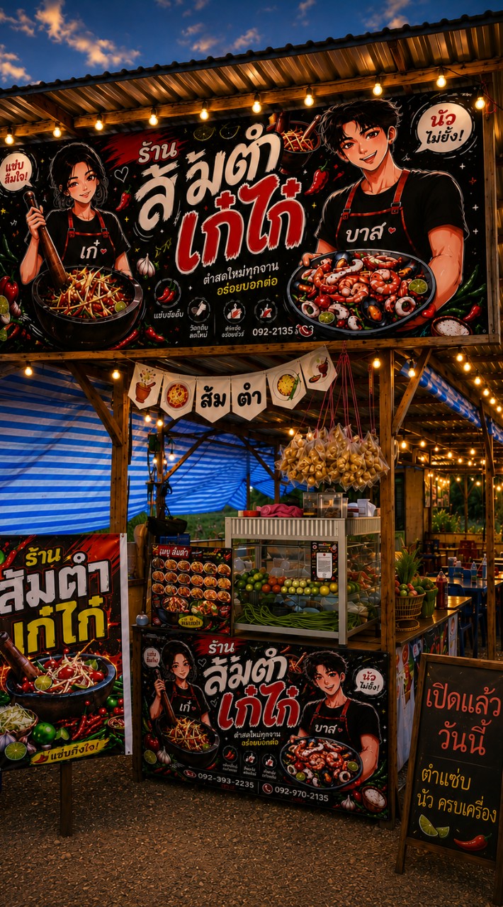 ส้มตำไก่ย่าง&ก๋วยเตี๋ยว