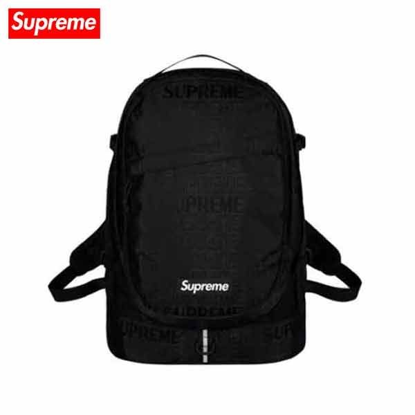 現貨折後價$8199 CLASSICK SUPREME Backpack 後背包 黑色 可調式肩帶 滿版 潮流 白字 紅標 SUPBP9