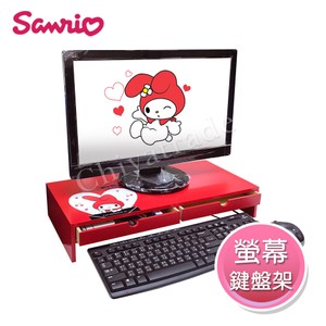 可放置電腦螢幕、液晶顯示器或筆電 雙抽屜空間設計，隨心放置物品 正版三麗鷗授權超人氣經典美樂蒂