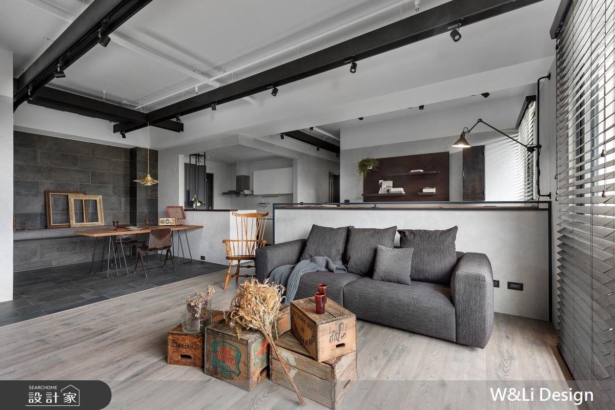 設計不過於繁複，藉由同色系異質材的拼接混搭，打造出有質感的層次空間。>>看完整圖庫