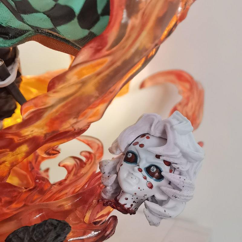 【優質版】鬼滅之刃 炭治郎 手辦 雙頭 可發光 30cm動漫模型擺件