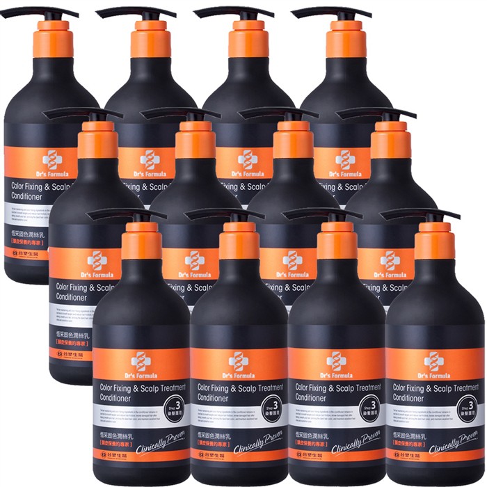 ‧頂級防護鎖色科技髮色不流失‧修補染後受損秀髮柔潤滑順‧長效保濕維持恆采光澤本商品僅限台灣本島配送，離島全區恕無法配送。商品規格：《台塑生醫》Dr’s Formula恆采固色潤絲乳(530g*12入)