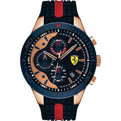 原廠公司貨， Red Rev Evo系列三眼計時功能，日期視窗FERRARI 擁有熱血沸騰賽車精神料號：FA0830591