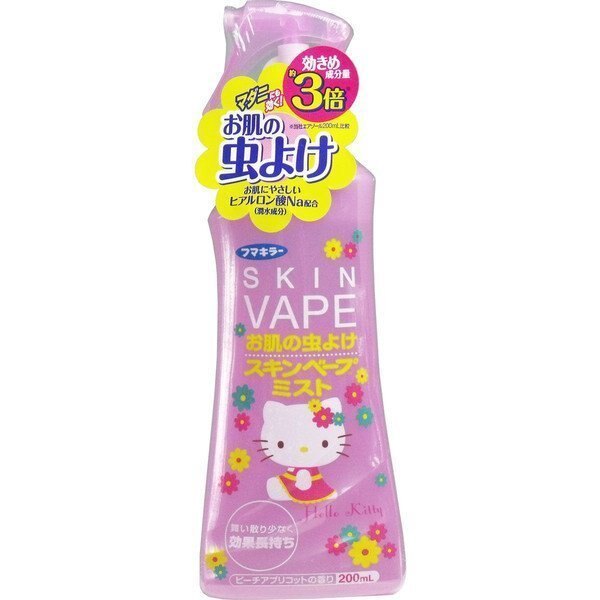 日本 SKIN VAPE Hello Kitty限定版防蚊液 / 防蚊噴霧(200ml)水蜜桃香味 x3