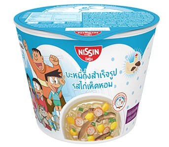 X射線【C003627】泰國日清NISSIN 哆啦A夢Doraemon 迷你雞肉香菇杯麵 ，代購/泡麵/快煮麵/速食麵/拌麵/方便麵