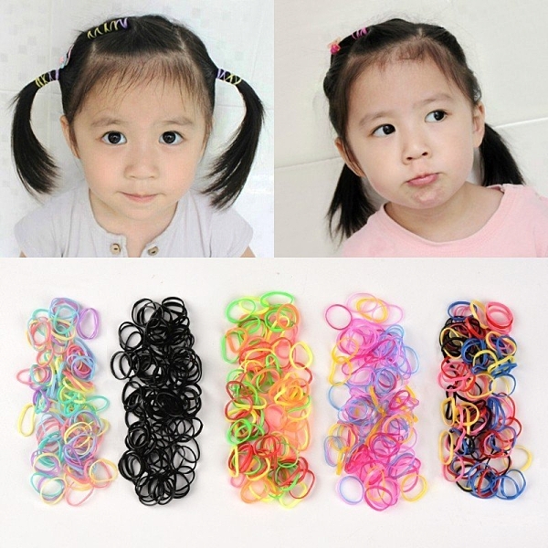 愛心彩虹髮圈組 兒童髮圈 一次性 髮圈橡皮筋