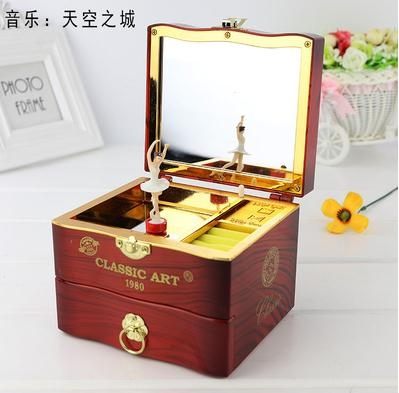 音樂盒 木质复古手摇八音盒发条式音乐盒创意diy七夕情人节送女生日礼品 玫瑰