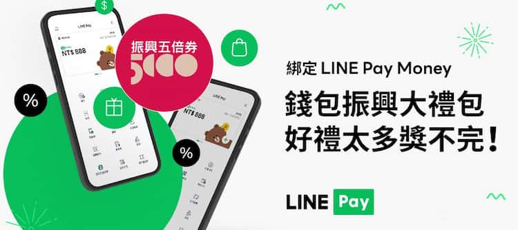 LINE Pay Money 綁五倍券，並連結指定銀行帳戶享額外回饋