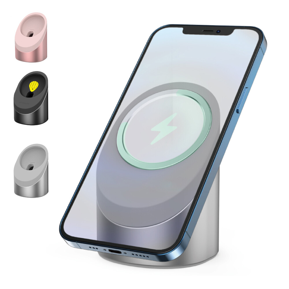 商品特色 人性化設計安裝簡易小巧不占空間 孔位精準magsafe充電線緊密貼合底座更加穩固 密性線材收納使桌面不凌亂 上下方支撐面皆有矽膠軟墊防止手機刮傷也具有止滑效果 外框堅固耐磨損的鋁合金材質外型