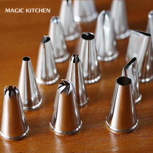 全館85折304不銹鋼裱花嘴套裝 24頭裱花嘴烘焙裱花工具泡芙奶油蛋糕韓式