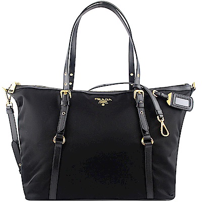 PRADA 經典尼龍皮革兩用斜肩/托特包