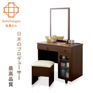 ◆究極細膩的日本品質，創造極致舒適的居家環境 ◆內部蜂巢板具有隔音、隔熱及質輕、高耐荷重等特徵，承重力的強度高 ◆寬大鏡面好化妝，鏡面加固五金、鏡板三角結構更加穩固 ◆PVC木紋化妝桌面，防潑水、易清