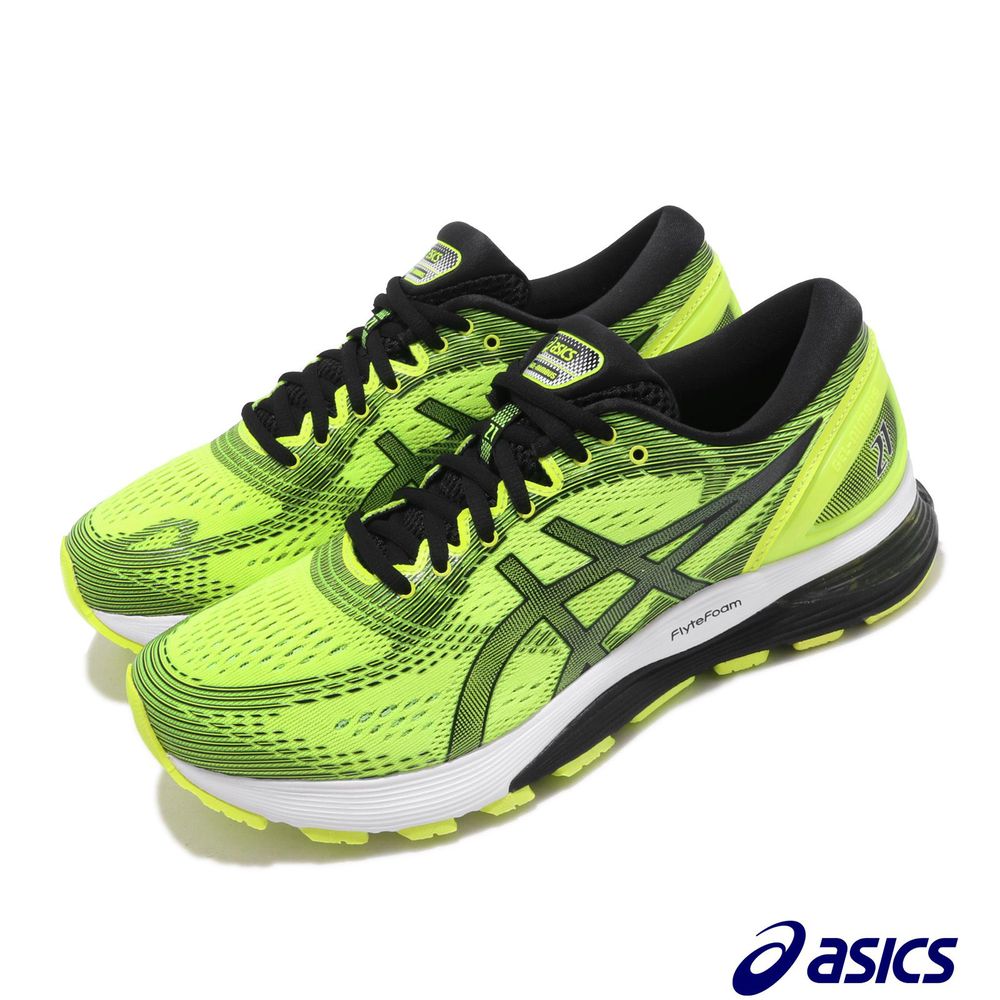 ASICS 慢跑鞋 Gel-Nimbus 21 運動 男鞋 亞瑟士 路跑 避震 透氣 舒適 球鞋 黃 黑 [1011A169750]