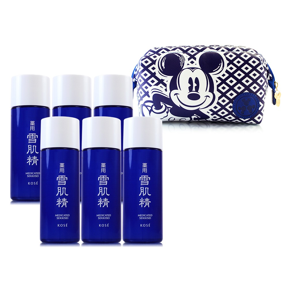 KOSE高絲 雪肌精化妝水33ml x6 (贈限量迪士尼米奇化妝包) (正統公司貨)