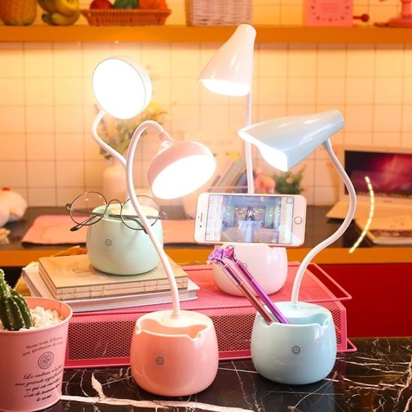 檯燈 觸摸充電臺燈led書桌臥室大學生宿舍學習寫字折疊筆筒小夜燈 莎瓦迪卡