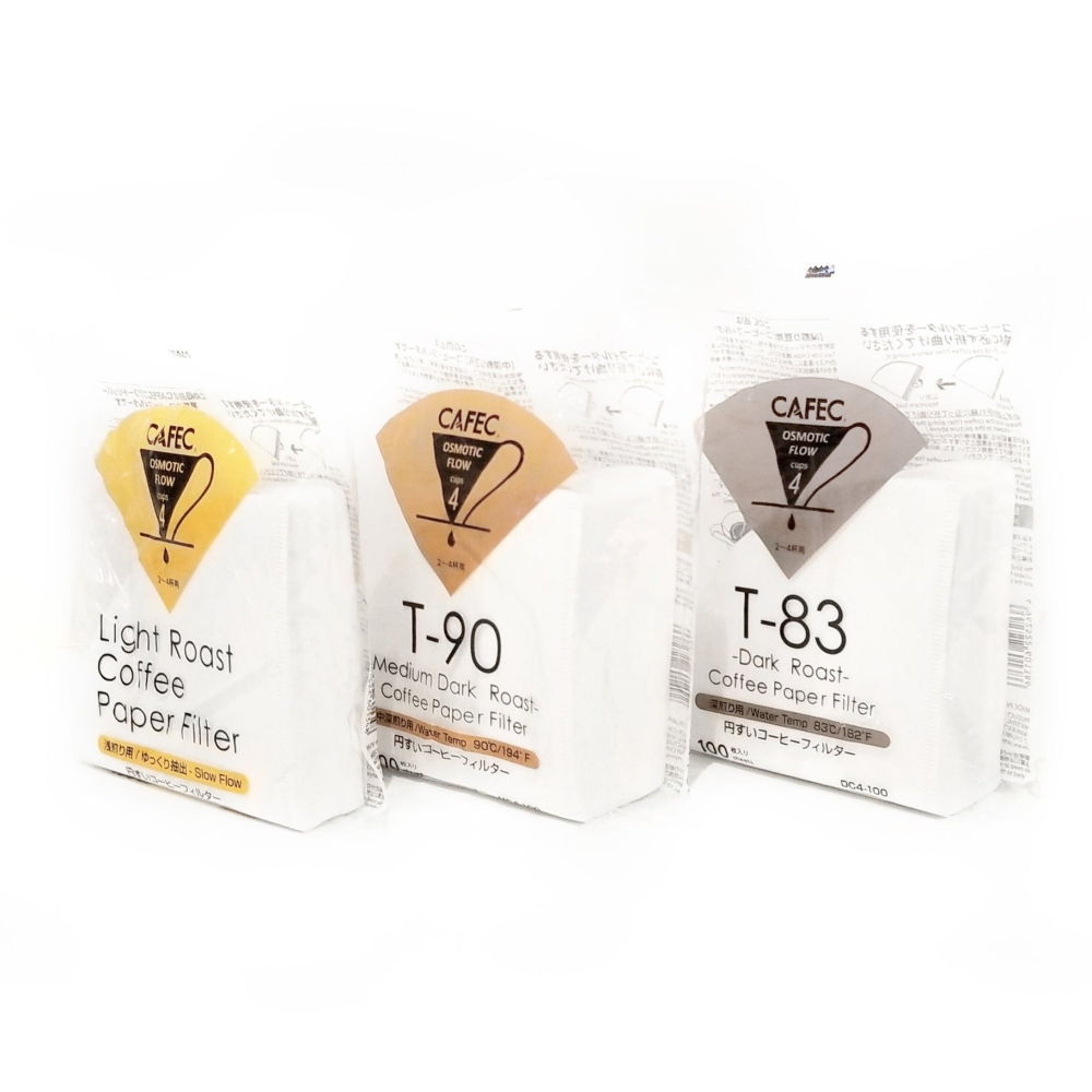 日本製濾紙，專為手沖精品咖啡設計，可依照不同烘焙度的咖啡豆分別使用。fsc認證人工種植森林區環保取材，無添加任何螢光物質。有cup2(適合濾杯ｓ）／cup4（適合濾杯ｍ）兩種尺寸可選，請依照您手上的濾