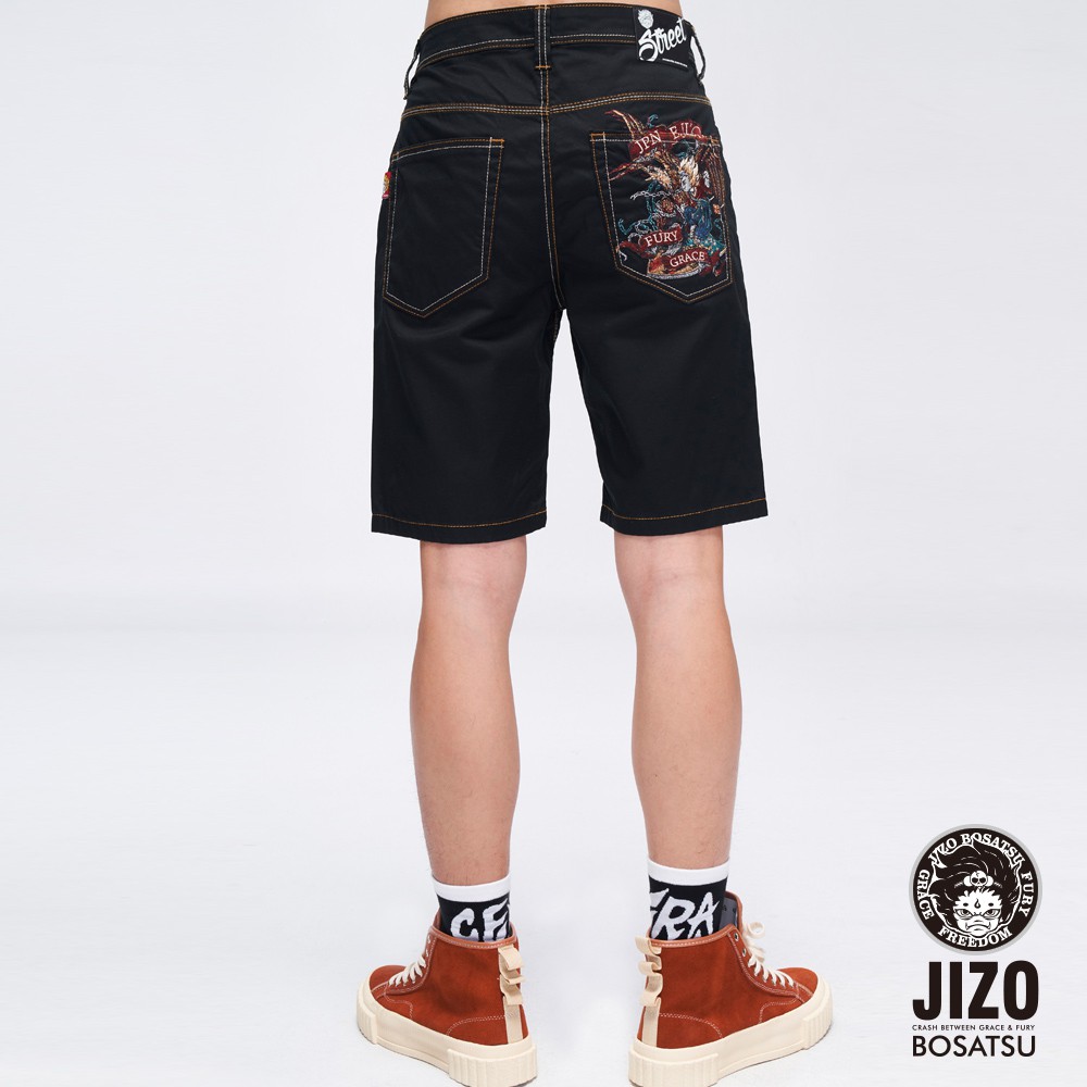 BLUE WAY 地藏小王-鎖鏈老鷹彈性短褲(黑)