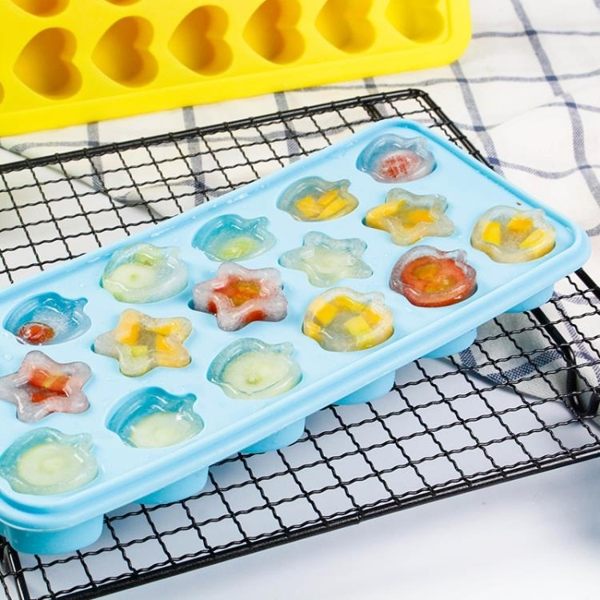 創意心形硅膠冰格 帶蓋子凍冰塊模具制冰盒耐高溫糖果巧克力模具 奇思妙想屋