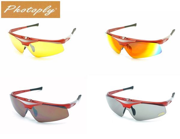 又敗家@台灣PHOTOPLY紅色大聯盟MLB太陽眼鏡(附4個鏡片，紅外線IR/寶麗萊/夜視/抗藍光眼鏡)