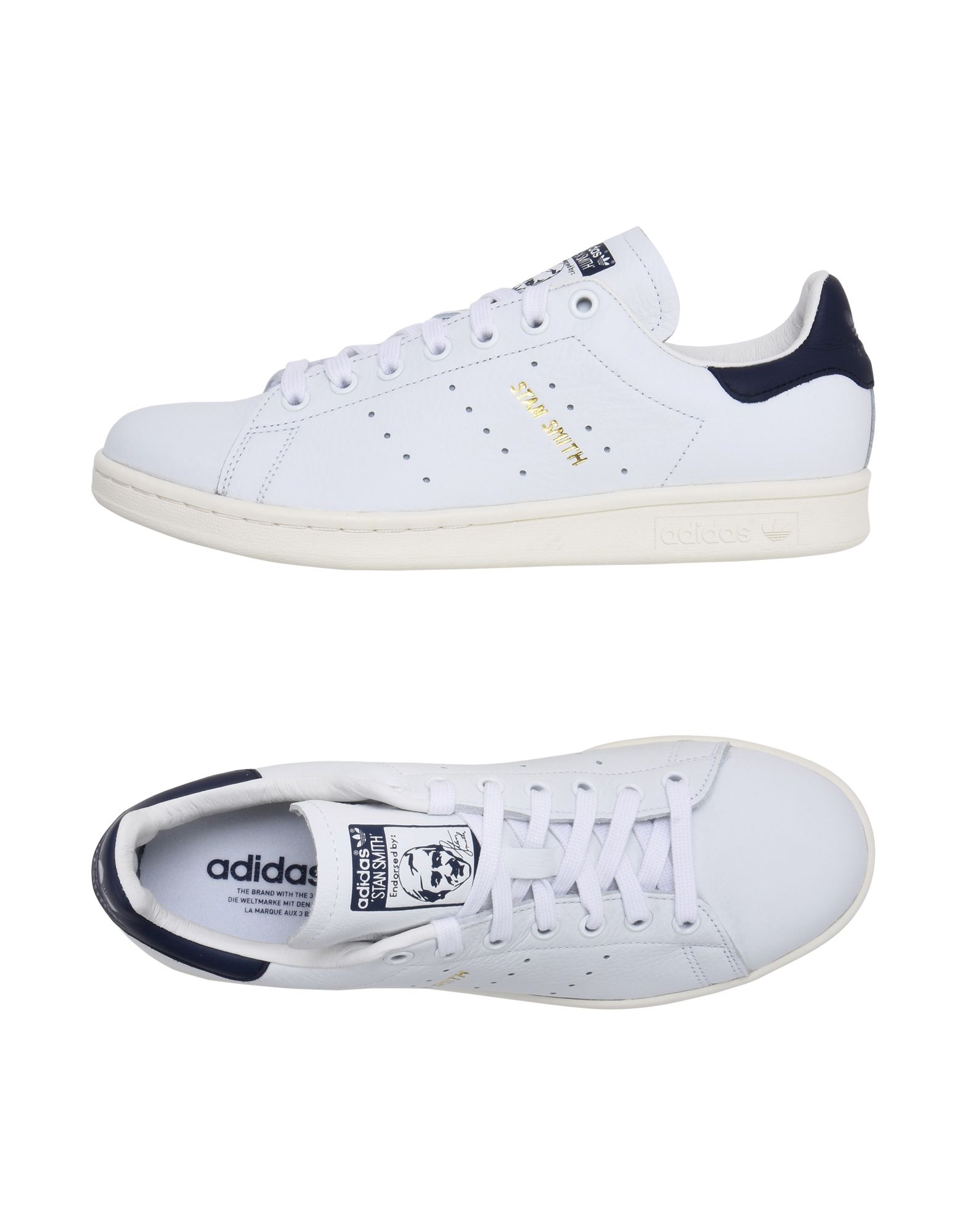 logo, solid color, laces, round toeline, flat, leather lining, rubber sole, adidas stansmith, lifest