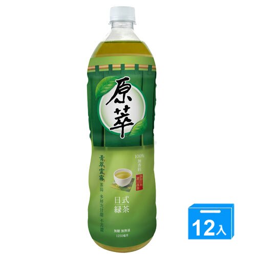 原萃日式綠茶1250ml*12【愛買】