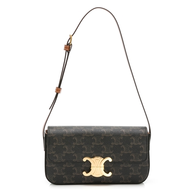 CELINE TRIOMPHE老花腋下包 皮革帶