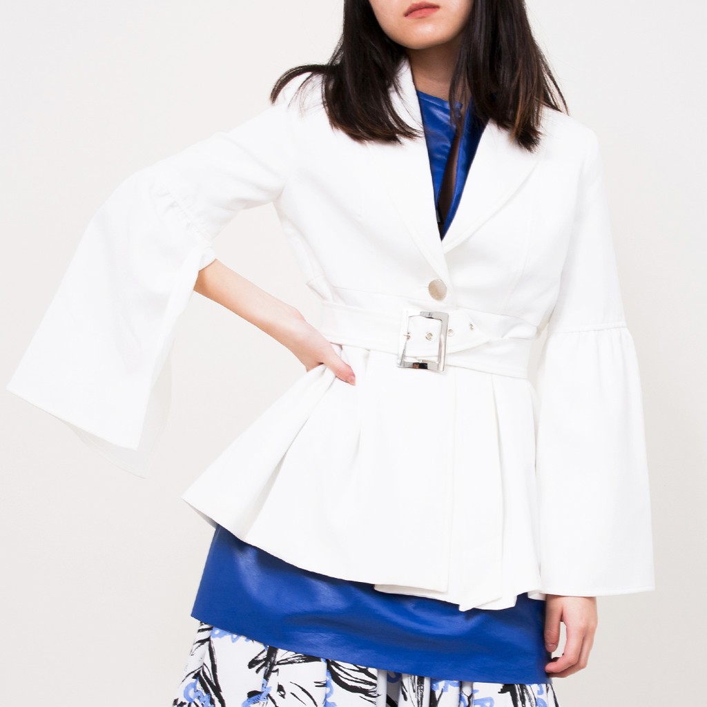 [Who Cares]率性開衩喇叭袖西裝外套